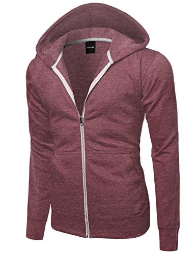 Youstar Men's Basic Solid Light Weight Hoodie Jackets