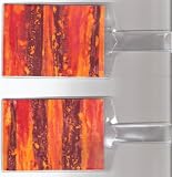 Set of 2 Oversize Luggage Tags Orange Tie Dye Stripe