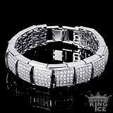 Silver Plated Square Link Hip Hop Bling Bracelet
