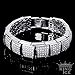 Silver Plated Square Link Hip Hop Bling Bracelet title=