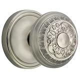 Nostalgic Warehouse BN10-CLAEAD-SN Classic Rosette with Egg and Dart Knob Passage, Satin Nickel