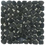 Stellar tile - river stone - pebble & stone mosaic tile in black