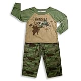 Baby Togs - Toddler Boys Long Sleeve Pajamas, Olive, Khaki
