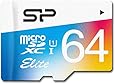 Silicon Power 64GB up to 85MB/s MicroSDXC UHS-1 Class10, Elite Flash Memory Card with Adaptor (SP064GBSTXBU1V20SP)