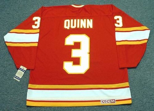 PAT QUINN Atlanta Flames 1976 CCM Vintage Throwback Away NHL Hockey Jersey, XL