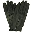 Men's Leather Light Thin Driving Biker Zipper Gloves, Medium