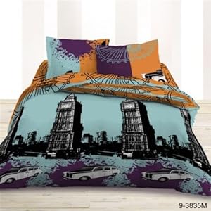 Housse de Couette avec le Big Ben de Londres 220x240 + 2 taies