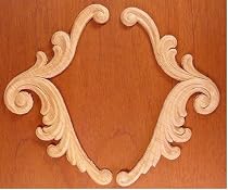 EMBOSSED WOOD APPLIQUE / ONLAY # 610 7 X 4 PAIR 7 X 8