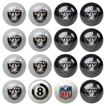 Oakland Raiders NFL Home vs. Away Billiard Balls Full Set (16 Ball Set) by Imperial International