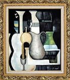 Accords, Instruments Oil Painting, with Ornate Antique Dark Gold Wood Frame 30 x 26 inches