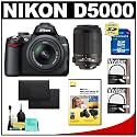 Nikon D5000 Digital SLR Camera w/ 18-55mm VR Lens + 55-200mm Zoom Lens + UV Filter + 16GB Card + (2x) Batteries + Cameta Bonus Accessory Kit