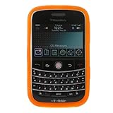 Solid Orange Durable Rubber Soft Silicone Skin Cover Case for RIM Blackberr ....