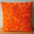 Orange Peel - Throw Pillow Covers - Silk Pillow Cover with Ivory Satin Ribbon Embroidery