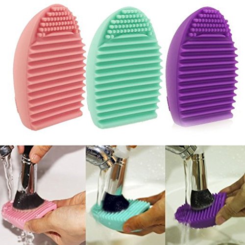 Perfect shopping Cleaning MakeUp Washing Brush Silicone Cosmetic Makeup Brush Finger Glove Hand Cleaning Tools Brush Cleaner Tool(3 color,send at random)