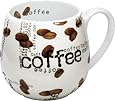 Konitz Coffee Collage Snuggle 14-Ounce Mugs, Set of 2, White