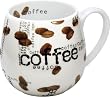 Konitz Coffee Collage Snuggle 14-Ounce Mugs, Set of 2, White