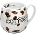 Konitz Coffee Collage Snuggle 14-Ounce Mugs, Set of 2, White