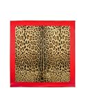 Dolce & Gabbana Signature Frame Leopard Printed Silk Square Scarf Yellow