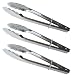 Set of 3 Stainless Steel Clam Shell Food Service Tongs with Sliding Rings. Quality Construction, Dishwasher Safe