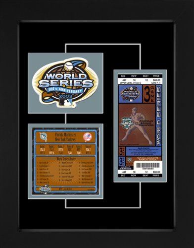 Florida Marlins 2003 World Series Replica Ticket & Patch Frame
