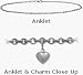 10 Karat 10 White Gold Belcher Style Anklet with 9mm Heart Charm