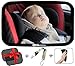 Baby Back Seat Car Mirror | Wide Clear View Infant Rear Facing | Safe and Shatterproof | Best Discount Deal | Free Window SunShades, Pacifier Clip, Cleaning Cloth in a Luxury Box Gift Set | BabyBazoo