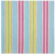 Durable Flat Weave 100% Cotton Colorful Blue and Yellow Striped Tablecloth 60x60 Inches
