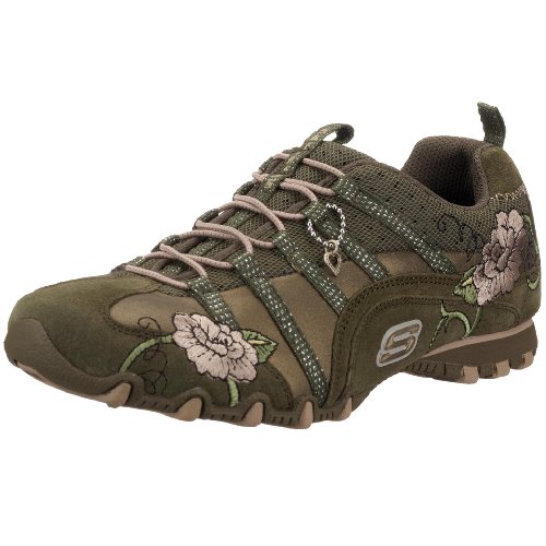 Skechers Women's Bikers Flower Girl Trainer