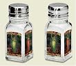 Salt and Pepper Shakers ~ Chili Peppers ~ glass with metal top ~ code 264