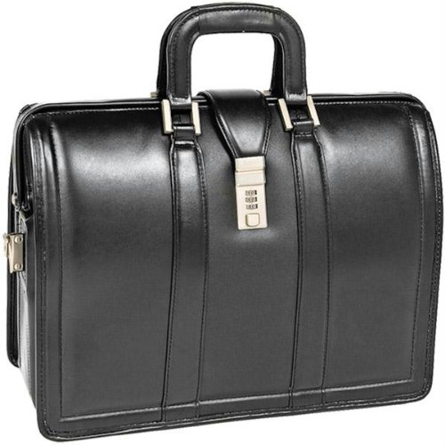 McKlein USA V Series Litigator Leather Laptop Briefcase, BLACK