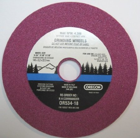 Oregon Chain Sharpener Replacement Grinding Wheel - 1 8in Thickness For 1 4in  325in -Pitch 33 34 35 SeriesB0002U0OJU : image