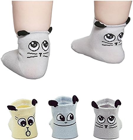 TandiKids 6 Pair Baby Girls Boys Cute Cartoon Anti Slip Socks 2-4 Year