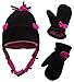 N'Ice Caps Little Girls Sherpa Lined Hat And Mitten Set With Bows