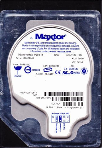Maxtor DiamondMax Plus 8 Model 6E040L0(XXXXXX)