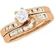 14K Rose Gold Diamond Wedding Set - 0.60 Ct.