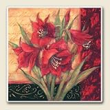 Red Amaryllis, Set of 4 Absorbent Ceramic Coasters