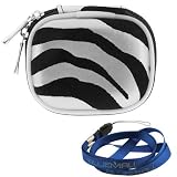 GTMax Durable Eva Carrying Case - Silver Zebra for Apple iPod Nano 8GB 16GB (6th Generation) 6 6G & iPod shuffle 2GB (4th Generation) (Free Gift Bluemall Wrist Strap Lanyard Included)