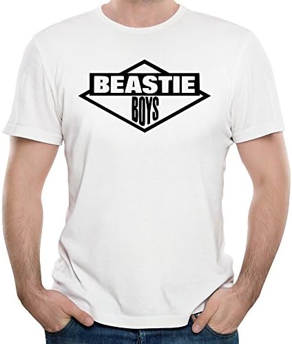 SAVIS 100% Cotton Men Beastie Boys Logo Make Some Noise T-shirt White