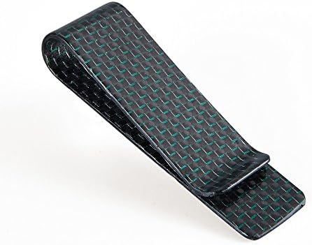 ANLENG Carbon Fiber Money Clip Business Card Polished and Matte for Options Gentleman Needs (Green)