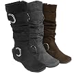 Women's Anne Michelle by Journee Slouch Boots with Buckles