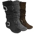 Women's Anne Michelle by Journee Slouch Boots with Buckles