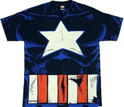 Captain America Navy Costume T-shirt Tee