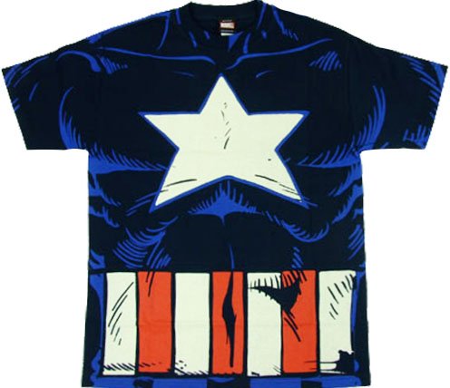  Captain America Navy Costume T-shirt Tee