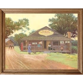 African American Black Old General Store Picture Oak Framed Art Print by Framed Art
