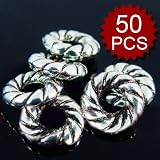 Tibetan Silver Pewter Toned Twist Edge Spacer Beads 10mm Wholesales (Price/100pcs)