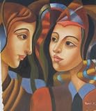 20X24 inch Pablo Picasso Oil Painting Repro Two Beautities