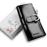 Bevoni Geldbörse A30614 aus Lackleder / echt Leder Geldbeutel Kartenetui schwarz, galicia series, pass. zu Bevoni Handtaschen