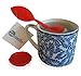 Tea Infuser for Loose Leaf Tea Silicone Handle Stainless Steel Strainer Drip Tray Included, Red