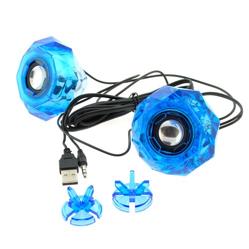 GTMax 3.5mm USB 2.0 Diamond Blue LED Illuminated 