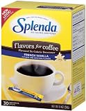 Splenda No Calorie Sweetener, Flavor Blends for Coffee, French Vanilla, 30-Count Boxes (Pack of 6)